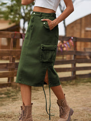 style denim lace work dress casual mid length skirt trendy