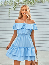 casual strapless ruffled solid color dress