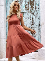 Ladies Casual Slim Solid Color Dress
