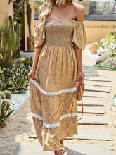 style elegant one word collar floral dress