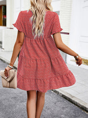 Relaxed Loose Resort Print Layered Dress