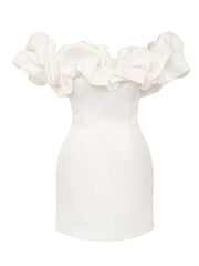 solid color tube top floor shoulder dress