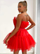 tube top style mesh temperament bow tutu skirt dress