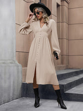 elegant solid color long sleeve slit dress