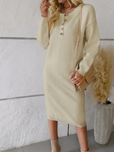 casual round neck sweater dress