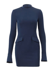 sexy hot girl hip-hugging skirt Elegant and slim long-sleeved dress