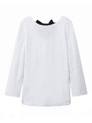 long-sleeved back bow sequined dress