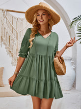 casual solid color waisted webbing dress