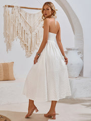 casual and fresh V-neck halter neck strap dress