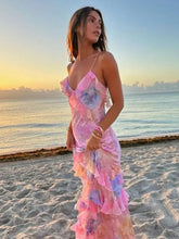 holiday wavy edge suspender dress