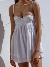 style lace splicing suspenders sexy low-cut slim A-line short dress