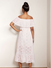 bohemian lace long dress white beach dress tube top one shoulder sexy dress