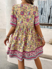 casual holiday printed short-sleeved dress