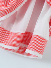 style lace plaid printed strappy suspender dress