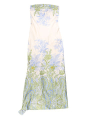 style elegant mesh printed slim fit tube top dress