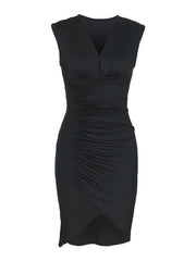 sleeveless black slim fit dress