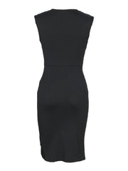 sleeveless black slim fit dress