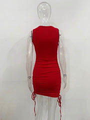 slim fit hip-hugging vest dress