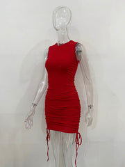 slim fit hip-hugging vest dress