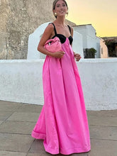 sexy spliced backless sleeveless suspender dress