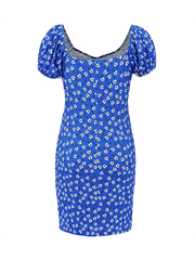 style versatile slim fit short V-neck floral dress