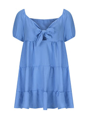 versatile strappy V-neck short-sleeved dress