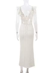 stylish and sexy bubble wave high waist slim dress