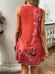 casual holiday sleeveless printed dress