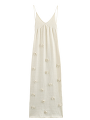 sexy sleeveless slim fit knitted embroidered suspender dress