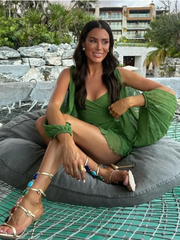 off-shoulder sleeves V-neck sexy dress