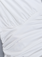 Sexy One Shoulder Three-Dimensional Flower Gathered Hip Dress