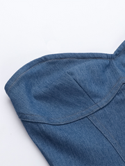 Ladies sexy solid color tube top dress