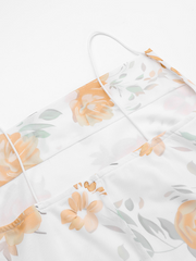 style elegant mesh printed suspender dress