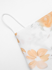 style elegant mesh printed suspender dress