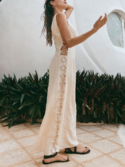 style printed sleeveless sexy decorative hoop dress