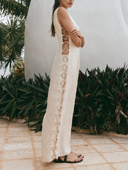 style printed sleeveless sexy decorative hoop dress