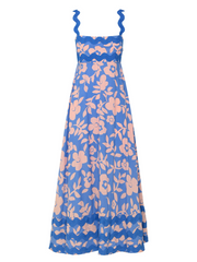 style small floral wave sling a-line dress