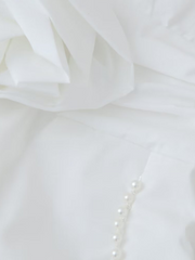 White Flower Beaded Sexy Dress Deep V Halter Neck Dress