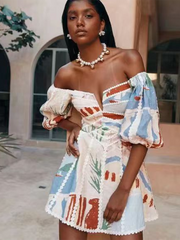 arrival three-dimensional lace short-sleeved dress