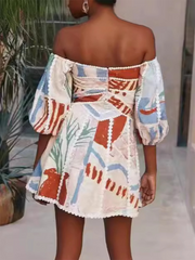 arrival three-dimensional lace short-sleeved dress