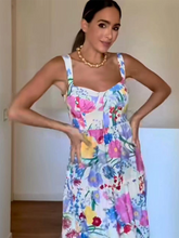 style floral print suspender dress