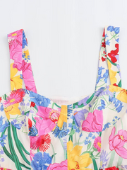 style floral print suspender dress