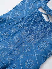 hollow embroidery mini suspender dress