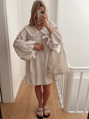 style shirt doll collar long sleeve versatile lantern sleeve dress