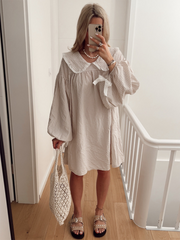 style shirt doll collar long sleeve versatile lantern sleeve dress