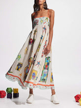 sexy graffiti print camisole swing dress