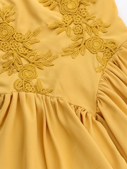 temperament lace characteristic suspender puffy dress