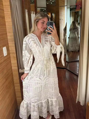 hollow lace 2-piece dress