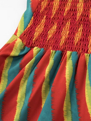 style suspender print dress