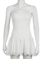 sexy hollow cake skirt tube top dress